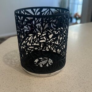 Bath and body works Black and Silver small Candle Holder